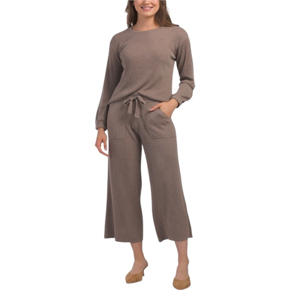 Splendid Pants - SPLENDID 2pc Gemma Brown Top And Pants Set Various Size: Small